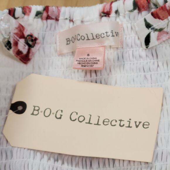 BOG Collective Red and White Floral Maxi Dress Size S NWT - Picture 8 of 12